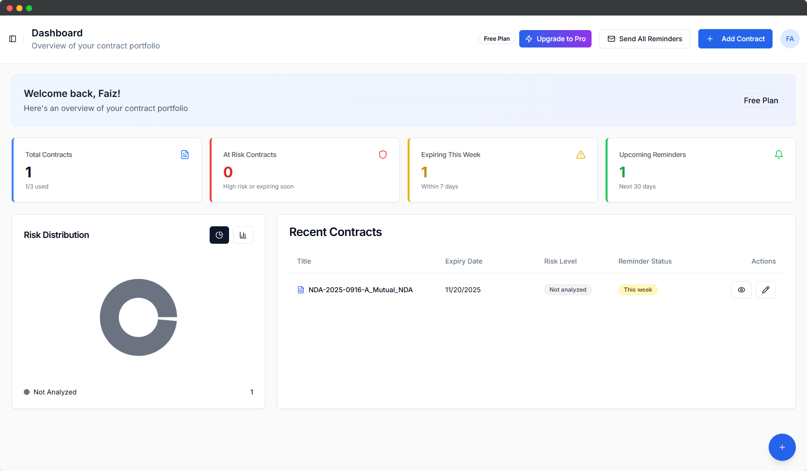 App dashboard preview